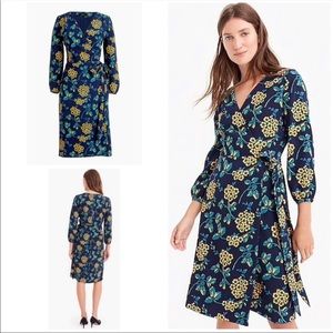 JCrew Golden Floral  Wrap Dress